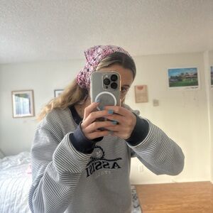 Multi color head scarf crocheted